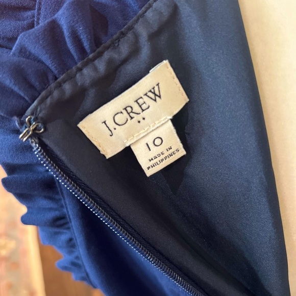 EUC J Crew Ruffle Neck Suit Dress 10 cobalt blue​ - Picture 6 of 6